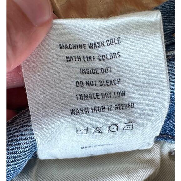 Buck Mason Distressed Straight Leg Jeans Size 30x34 Men’s Blue - Picture 5 of 7